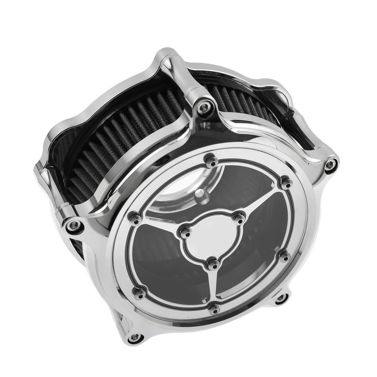 

STLF Motorcycle Chrome Air Intake Filter for Sportster XL883 Road Glide FLHX FLHR Dyna Softail