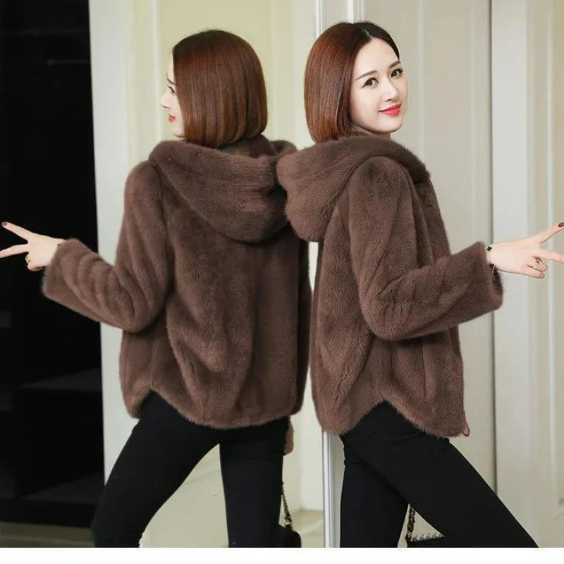 Korean Version Loose Hooded Warm Sweater for Women's Lamb Wool Jacket with Plush Double-sided Coral Velvet for Autumn and Winter