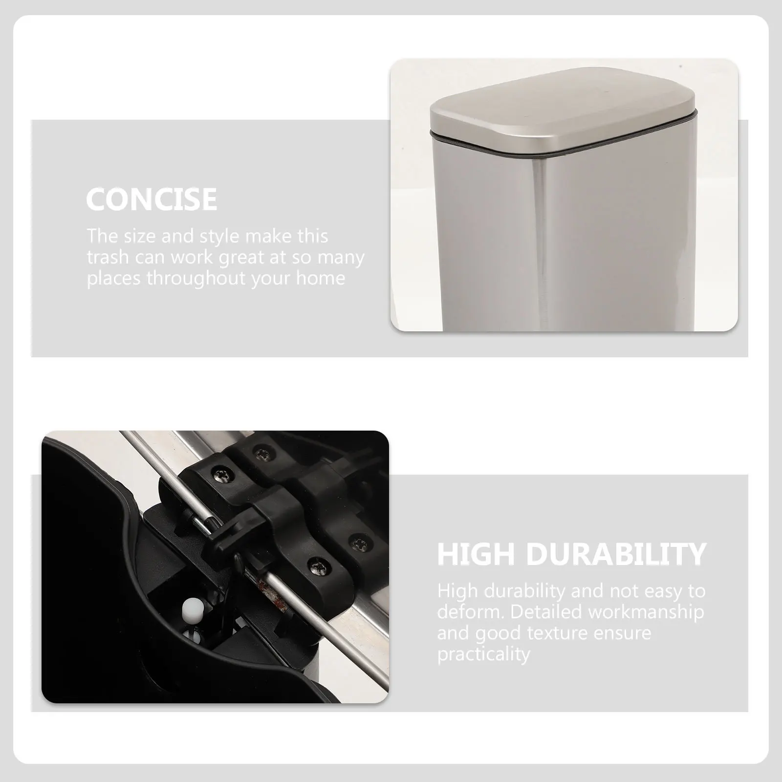 

Педаль большой емкости, мусорное ведро из нержавеющей стали для кухни, ванной комнаты, офиса, металлический мусорный контейнер