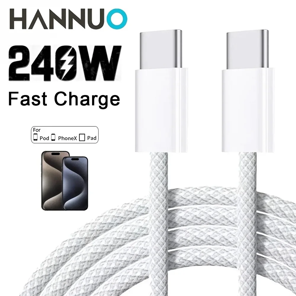 

HANNUO Original PD 240W Fast Charger USB C to Type C Cable For iPhone Quick Charging For Samsung Xiaomi Fast Charging Charger