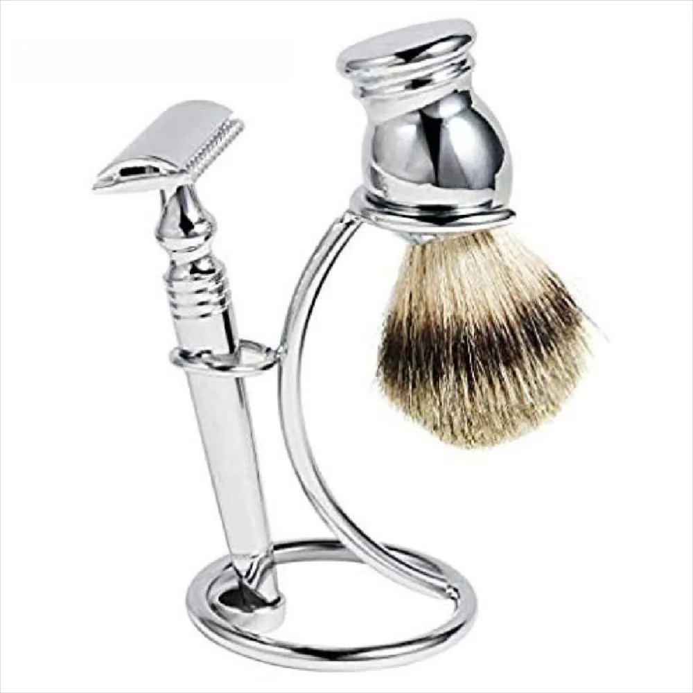 Multifuncional metal navalha suporte base de navalha bigode arte escova de barbear suporte aliciamento acessório durável