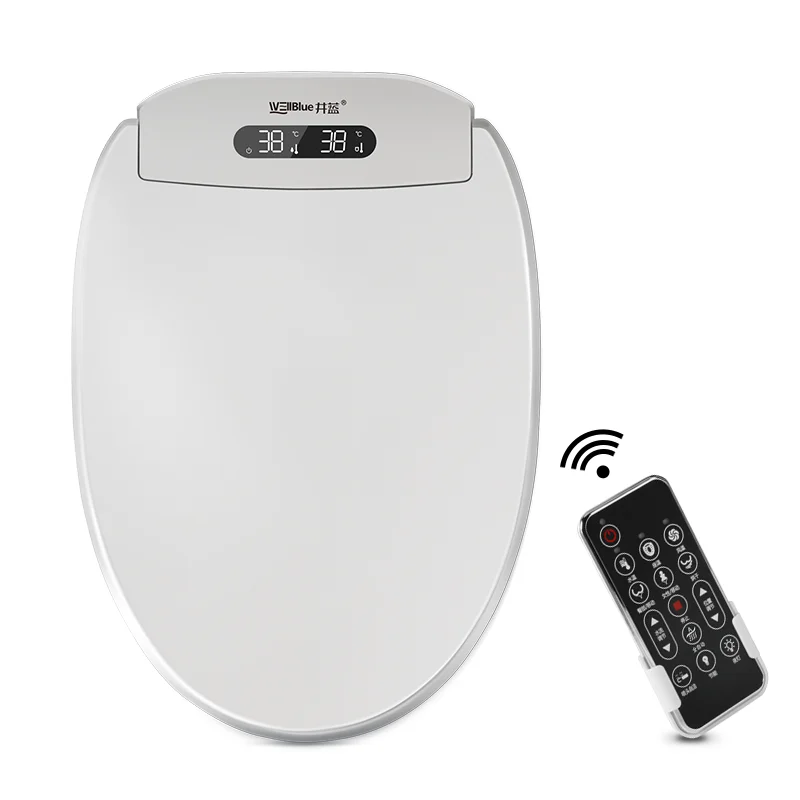 ZXHK Coprisedile WC universale dal design moderno per WC allungati, dimensioni 510 mm e 480 mm, con funzione bidet elettronici