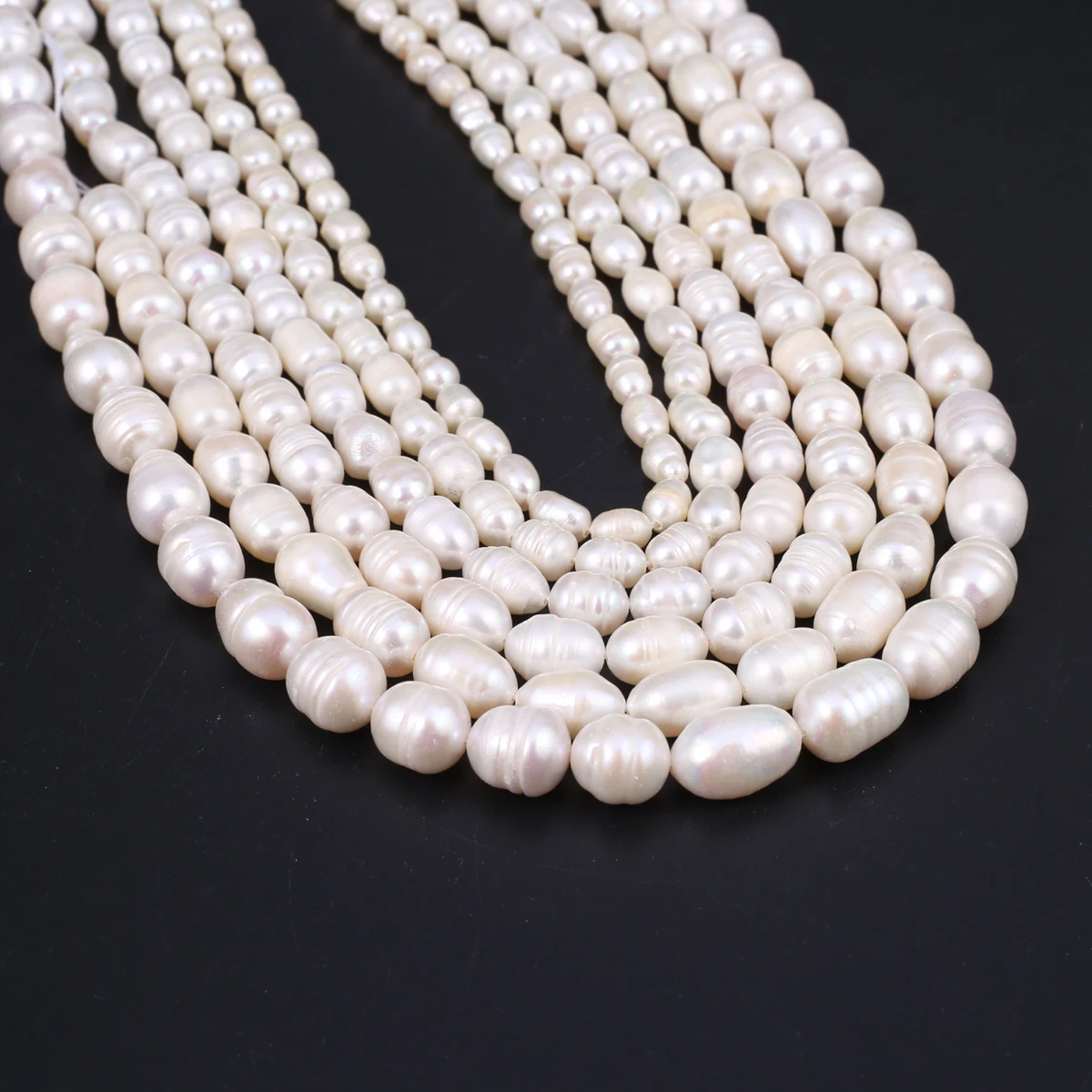 100% Natural Freshwater Pearls Multi-Size White Rice Shaped Spacer Beads for Jewelry Making DIY Necklace Bracelet Accessories