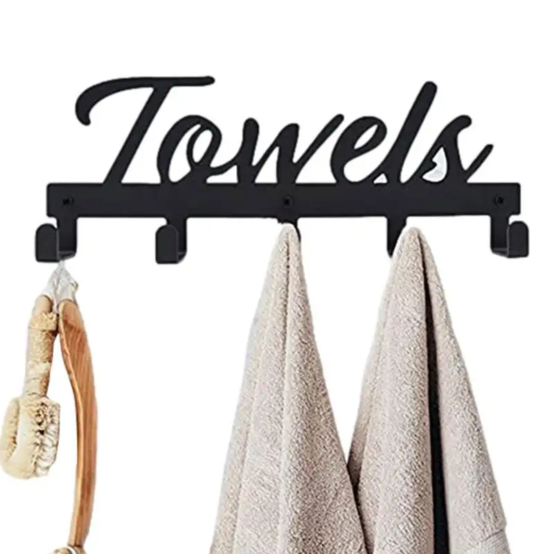 Black Towel Hanger For Bathroom Wall Mounted Coat Hook Heavy Duty Towel Racks Multi-Purpose Coat Rack Hat Hanger Hand Towel