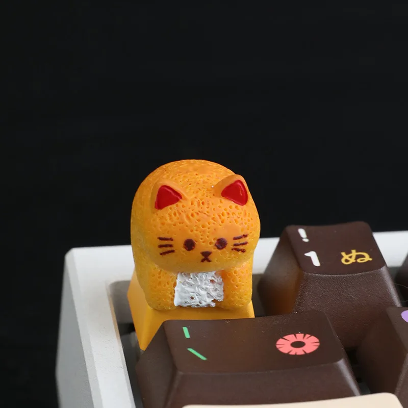 Japanese cat bread keycaps cute personalized mechanical keycaps original design resin keycaps