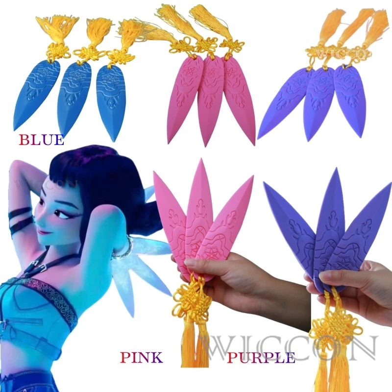 1/3/6 pcs Kpop Demon Hunters Zoey Purple Blue Pink Darts Throwing Knife Demon Hunter Accessory Custom For Halloween Party Girls
