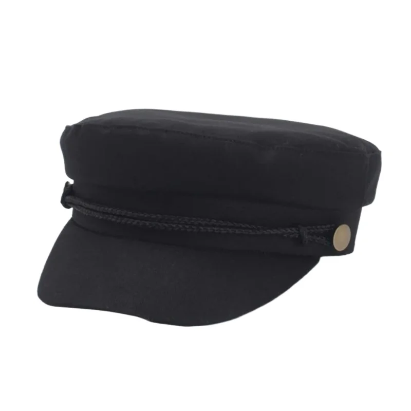 

Black NEWSBOY Cap Women Military Hat Cotton Newsboy Hat Spring Autumn Fashion Army Cap Baker Boy Ladies Sailor Flat Top Hat