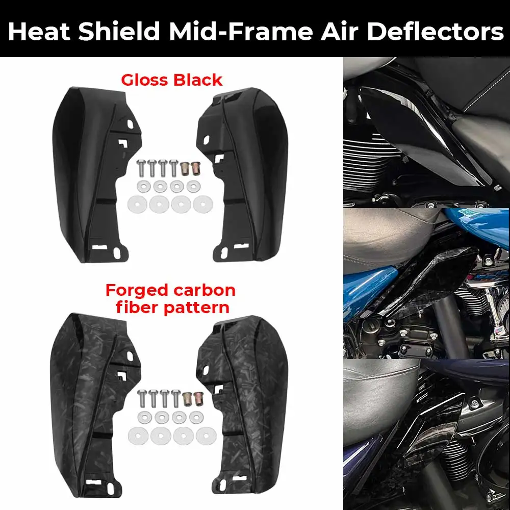 

Heat Shield Mid-Frame Air Deflectors Black Kit Motorcycle For Harley‑Davidson Street Glide CVO FLHXSE 2023 2024 2025 2026‑Later
