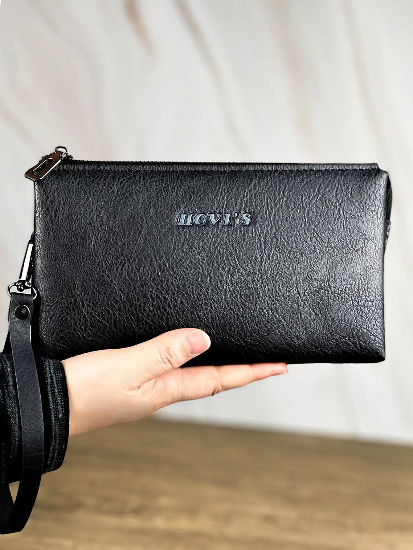 Fashion Retro Men\'s Clutch Bag Business Large Capacity Portable Wristlet Underarm Cell Phone Bag