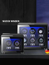 Automatic Watch Winder Luxury Mechanical Watches Rotomat Storage Organizer Box Gyro Watch Display Cabinet LED Winding Machine