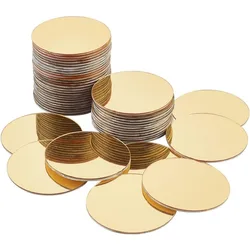 50pcs Golden Round Mirrors for Crafts 1.9 Inch Self Adhesive Mirror Tiles Acrylic Craft Mirror Circles Small Mirror Circles Wall