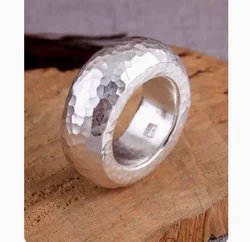 999 pure silver rings hammered rings handmade finger ring for couples customized rings mens ring 10g-100g