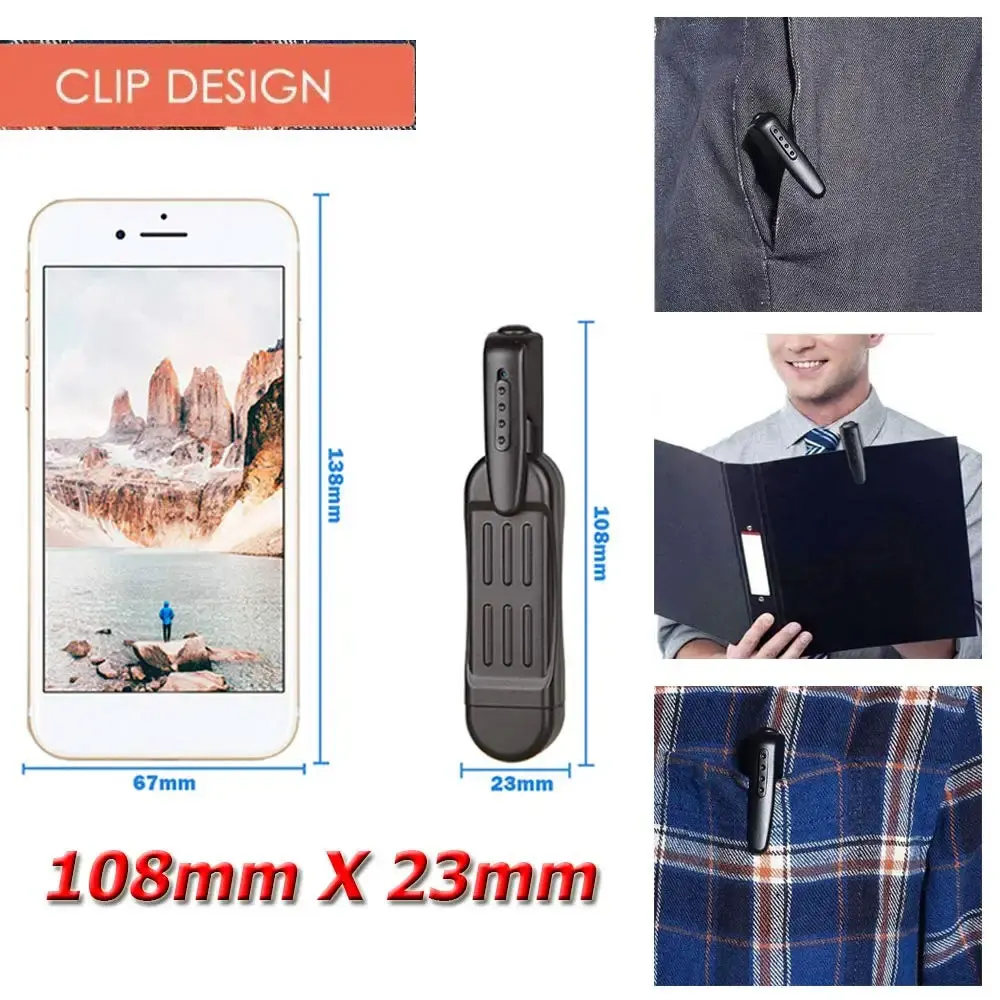 T189 Mini Camera Full HD 1080P Secret Camera Wearable Small Pen Camera Mini DVR Digital Mini DV Camera Espia Support hidden Card