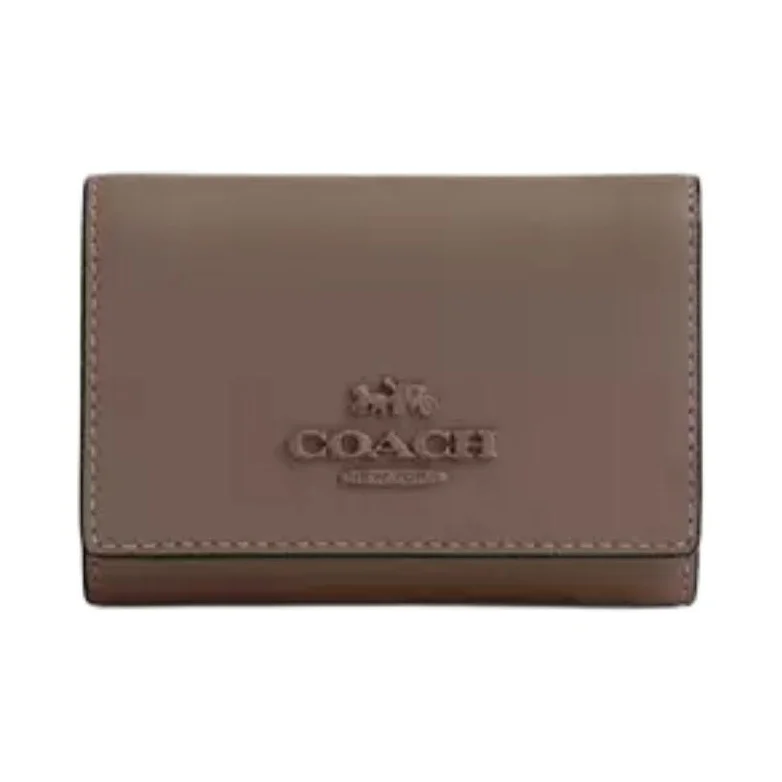 COACH Micro Refined Calfskin Wallet Women's Dark Stone Color CP260-IMV2R