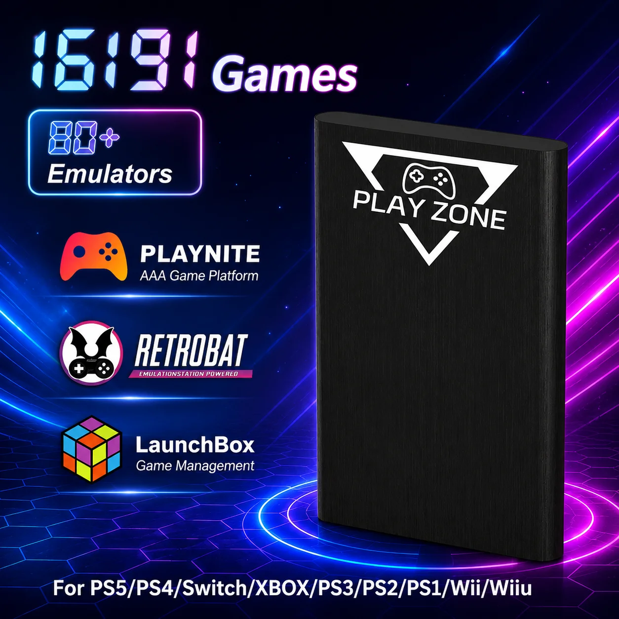

JMachen Play Zone 1TB HDD 3 System in 1 with 16000+Games&80+Emulators for PS5/PS4/Switch/XBOX/PS3/PS2/PS1/Wii/Wiiu for PC/Laptop