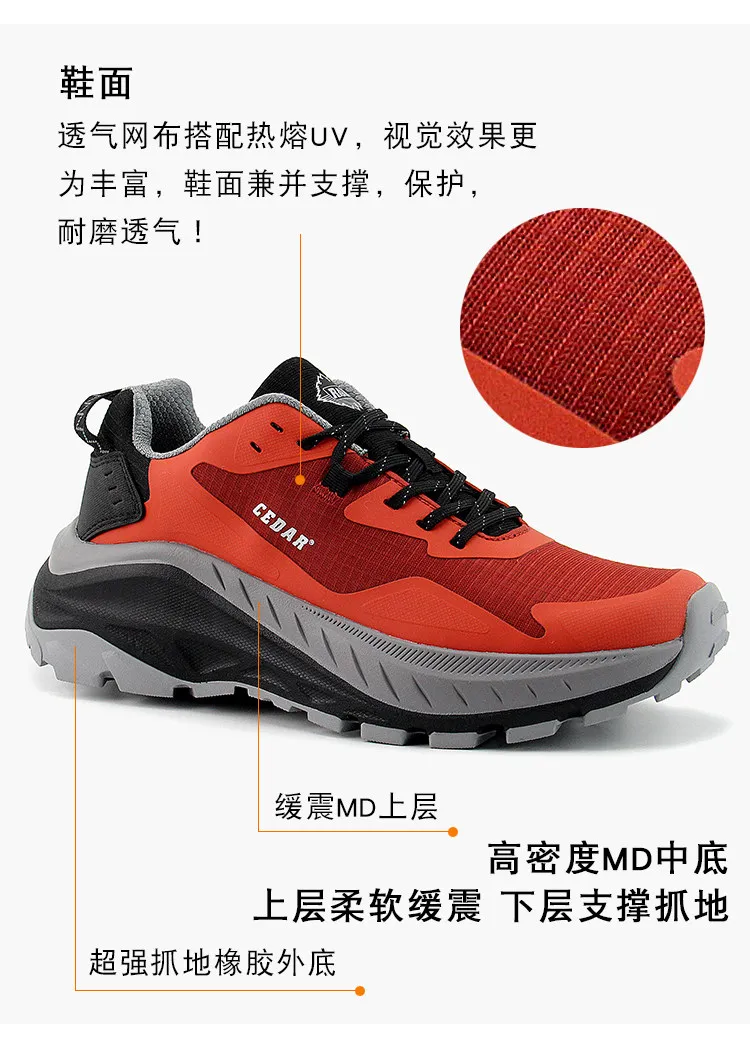RAN Wanderschuhe Herren Trekking-Sneaker Rutschfeste Freizeitschuhe Knöchelhohe Damen Outdoor-Sportschuhe Dämpfung Leichtgewicht Taktische Stiefel – Detail 7