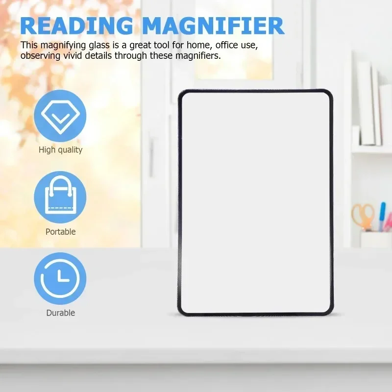 4Pcs Card Sized Magnifying Glass Reading Magnifier Portable Lightweight 3X Fresnel Lens Reading Aid Sheet For Seniors O
