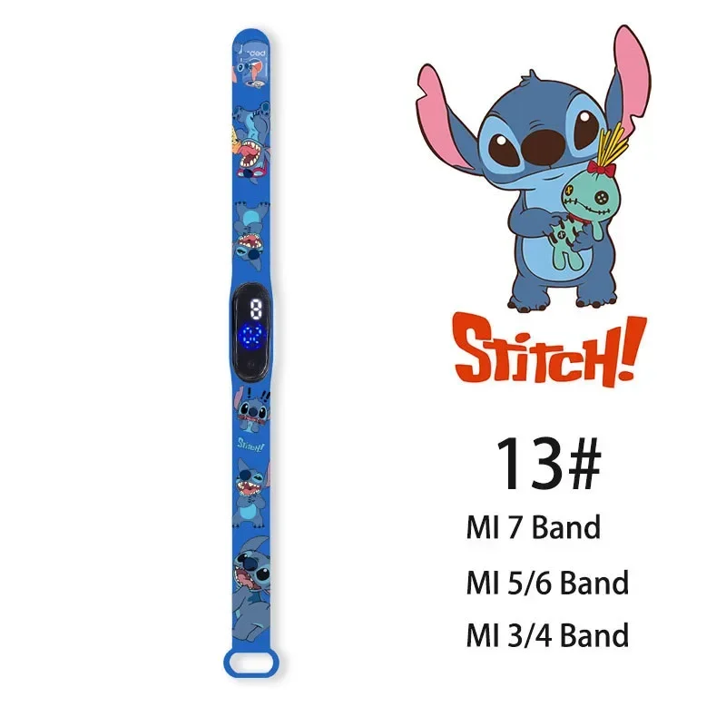 Disney Children\'s Watches Anime Figures Stitch LED Luminous Watch Touch Waterproof Electronic Sports Watch Kids Birthday Gift