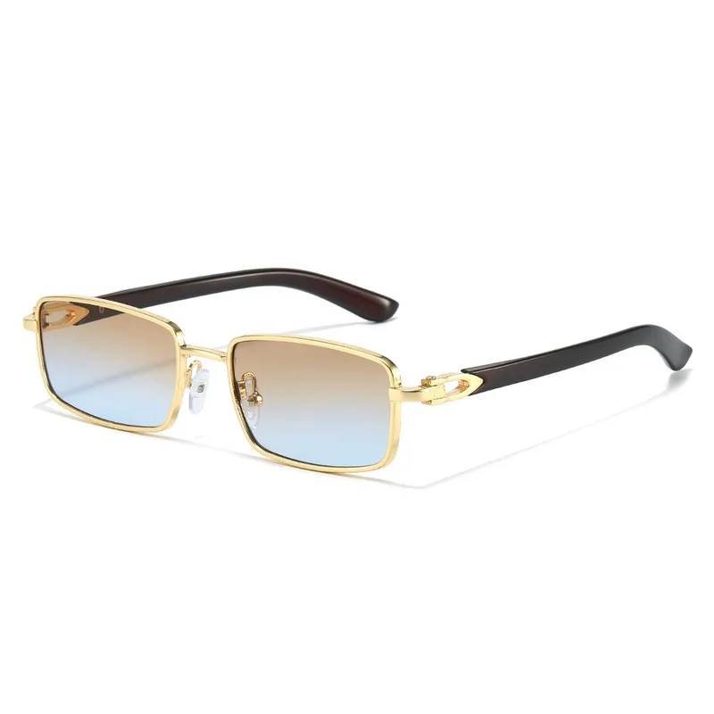 Men and women business temperament type square small frame sunglasses daily travel sunglasses