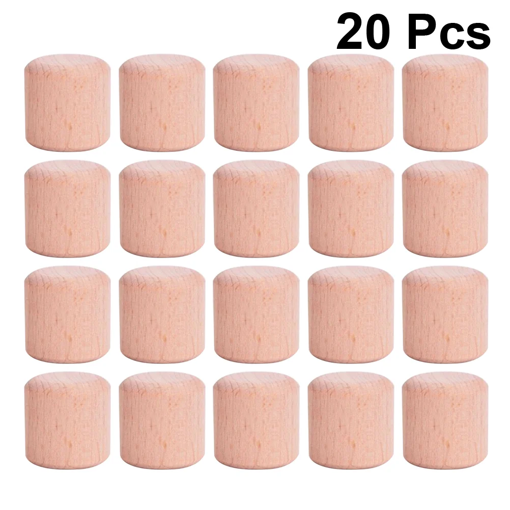 20 Pcs Cylinder Blocks Building Toys Beech Granule Wooden Cube Bamboo Gemometric