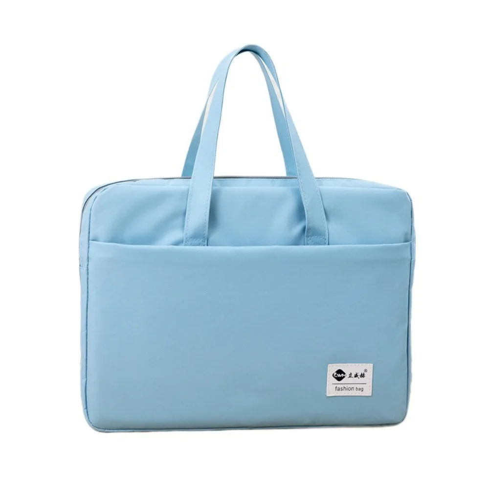 

Large Capacity Document Storage Bag Oxford Cloth Double Layer A4 File Organizer Waterproof with Handle Book Storage Bag Office