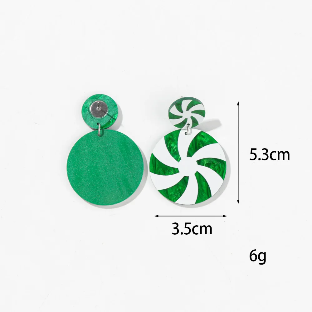 هدية عيد الميلاد بريق الكرة الاكريليك أقراط للنساء لطيف ملون عيد الميلاد الحلوى طاحونة استرخى القرط مجوهرات حفلة السنة الجديدة