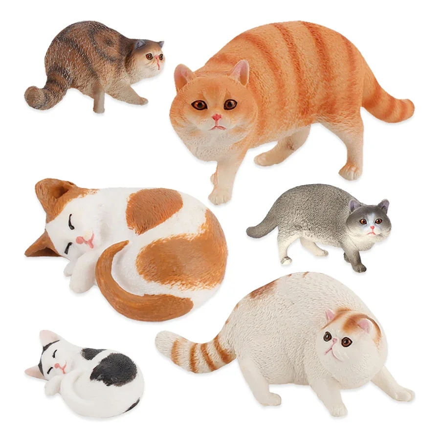 Zabawki w kształcie kotów, figurki zwierząt gospodarskich, miniaturki, figurki kotów syjamskich, figurki zwierząt, figurki akcji, zabawki, prezenty urodzinowe dla dzieci, zabawki dla dzieci.