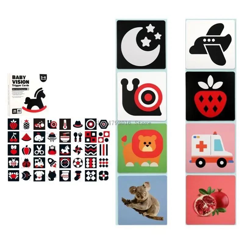 أسود أبيض بصري مرتفع على النقيض من بطاقة التحفيز المرئي للأطفال