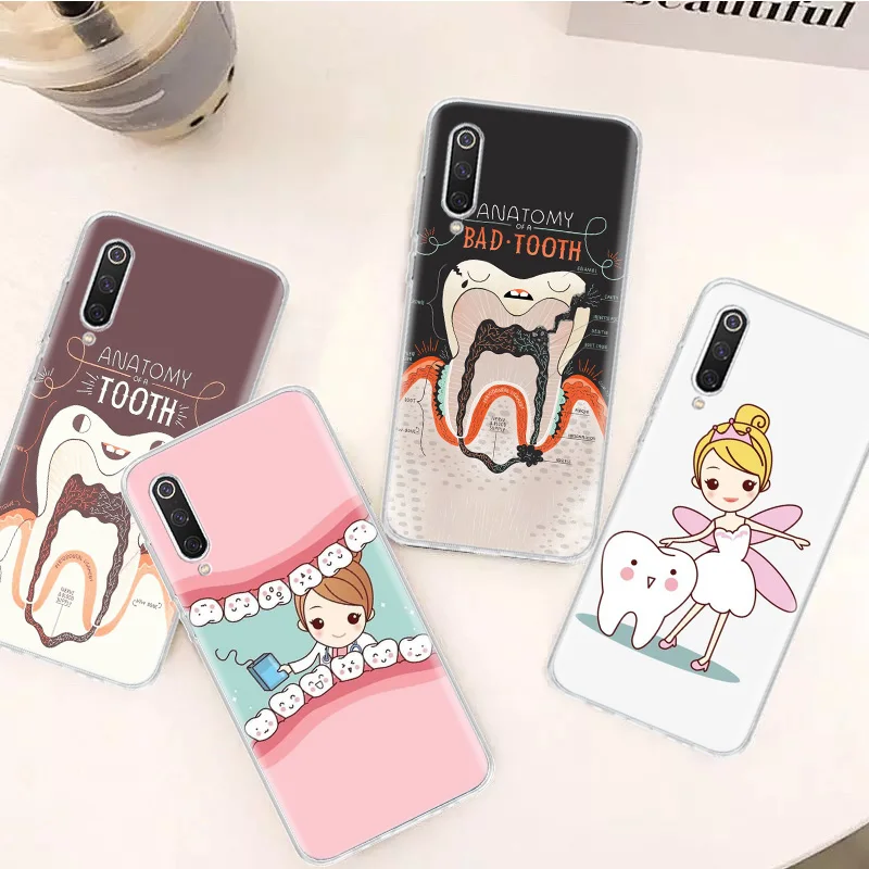 Wisdom Teeth Dentist Tooth Silicon Call Phone Case For Xiaomi Poco X3 Nfc X5 X6 F6 F5 Pro M5S M5 X4 F4 GT M4 M3 F3 F2 F1 M2 Cove