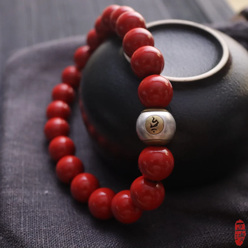 UMQ Natural Genuine Goods Cinnabar Twelve Zodiac Zodiac Buddha Guardian God Peace Men's and Women's Bracelets Charm Gift