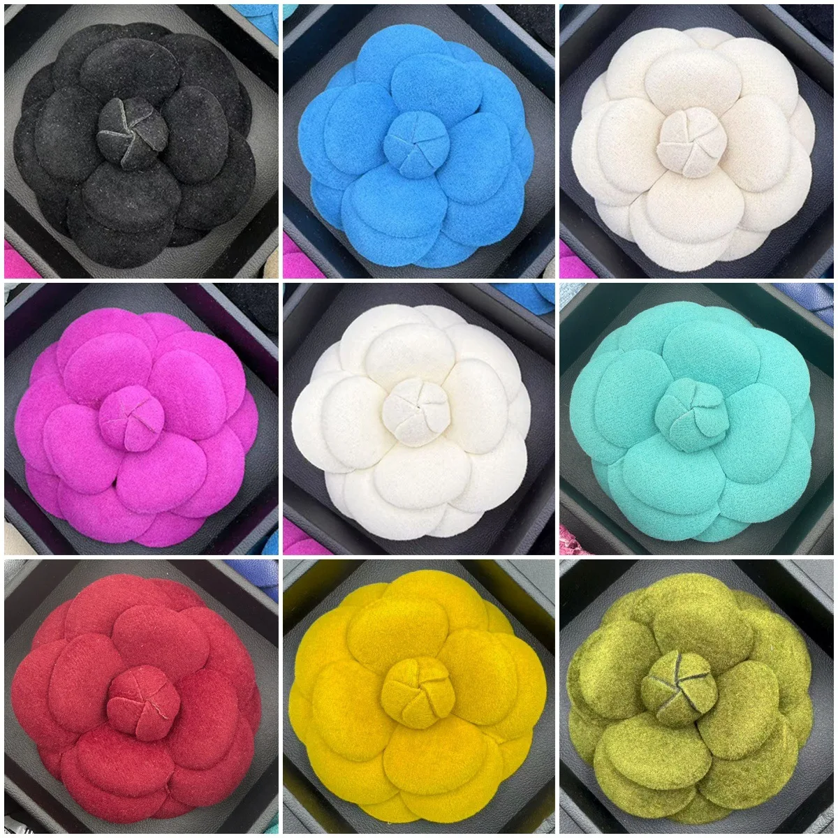 

6.6CM High End Luxury Plush Leather Cloth Brooch Super Shaped Handmade Flower Jewelry Accessory Pin Party Gift Corsage