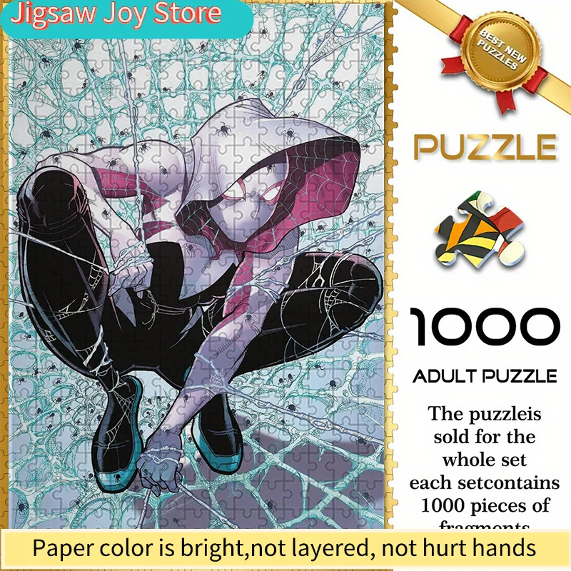 

of Marvel-Themed Seamless Puzzles Z11.1-131, Featuring Spider-Gwen Design - Durable Thick Puzzle, a Perfect Brain Game for Adu