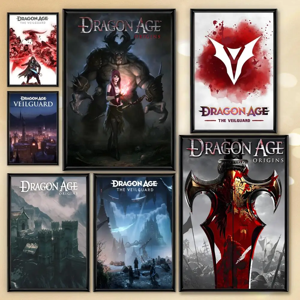 D-Dragon Age Anime Gaming Setup Decor Bedroom Wall Accessories Couple Room Decor Poster