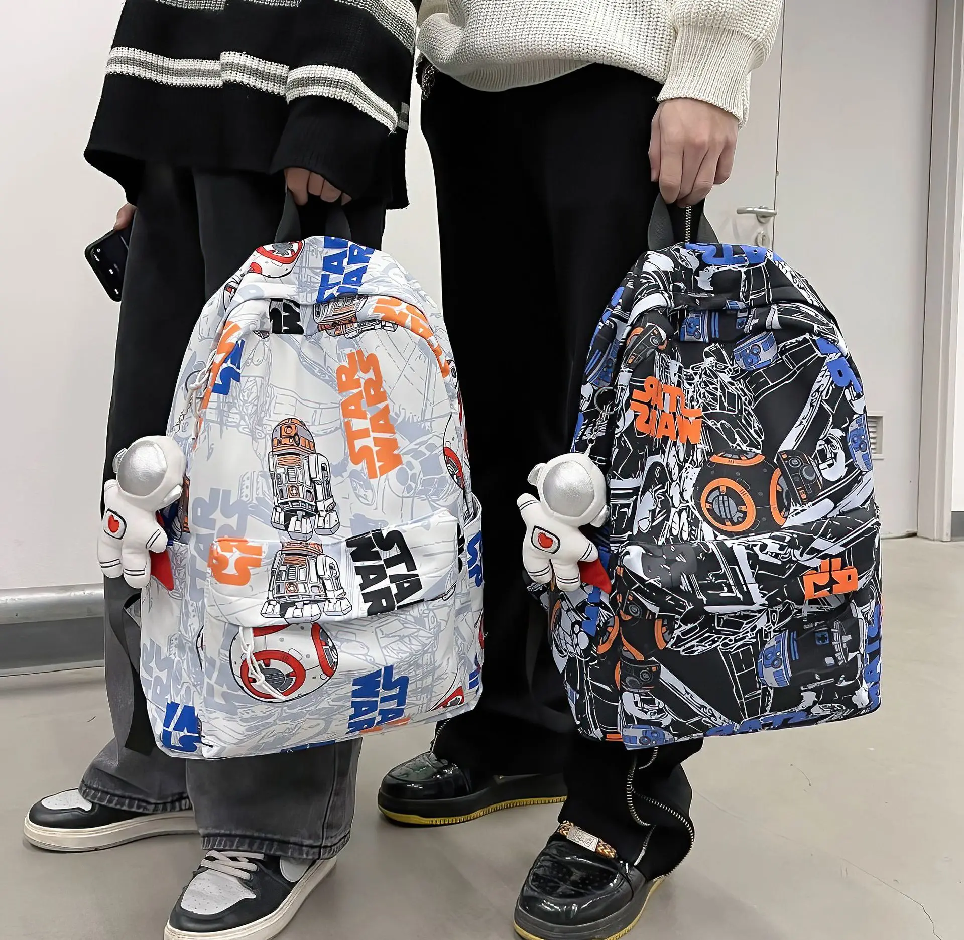 Rucksack Herren Ins Mode japanischen Genjuku-Stil personal isierte Graffiti College-Student Schult asche einfache und vielseitige Rucksack