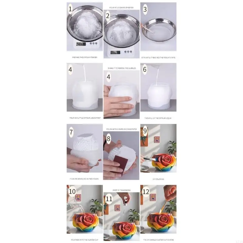 قالب سيليكون على شكل وردة فنية لمزارعي الخرسانة وتخصيص صناعة الهدايا