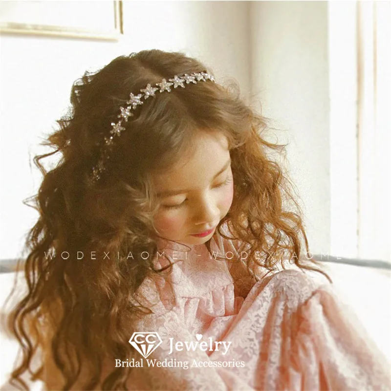 

CC Star Hairbands Wedding Accessories for Child Women Hairwear Engagement Hair Ornaments Bridal Headpiece Romantic Headbands