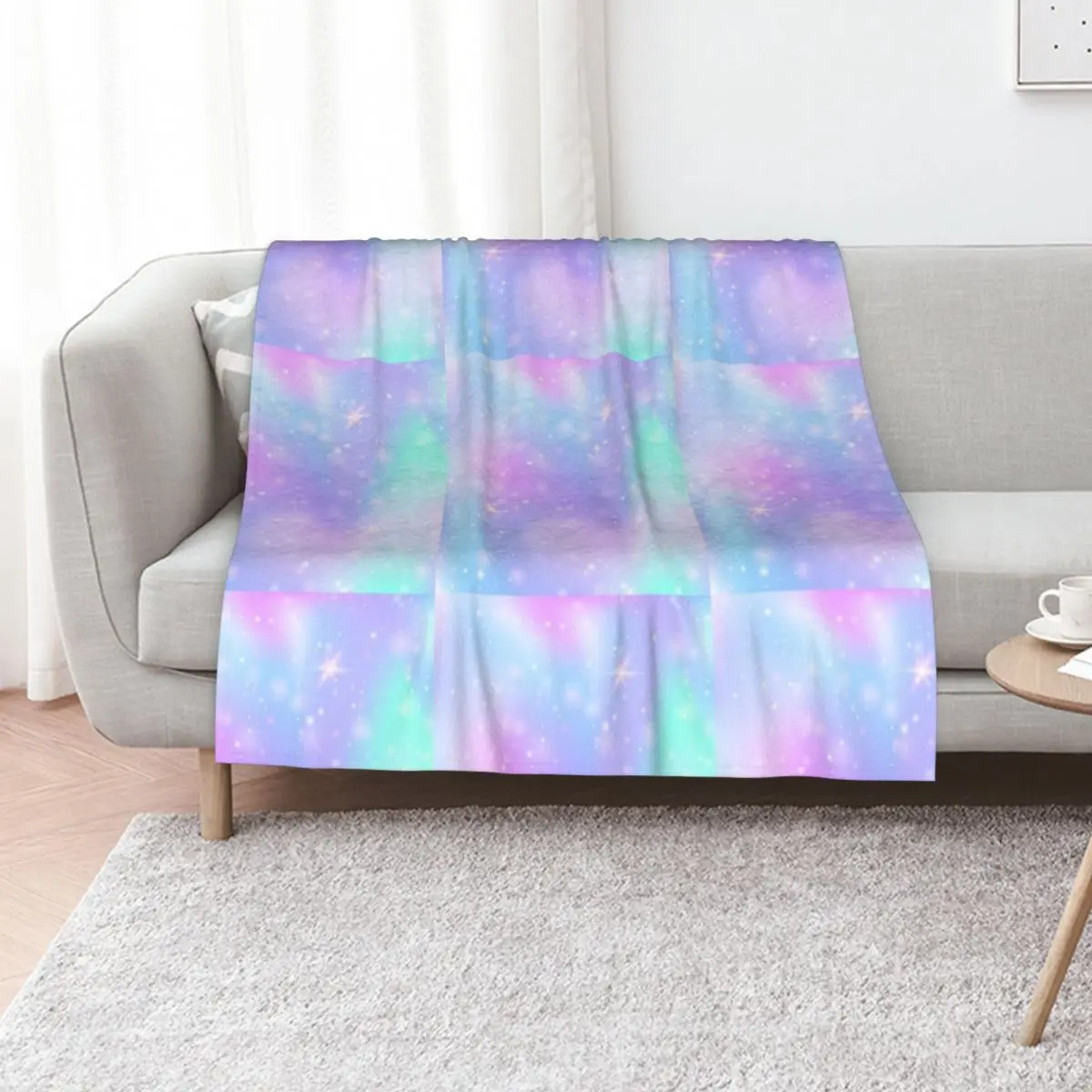 

Aqua Blue & Lavender Purple Painting Throw Blanket Sofa Quilt Blankets Sofas Of Decoration Soft Big Decoratives Blankets