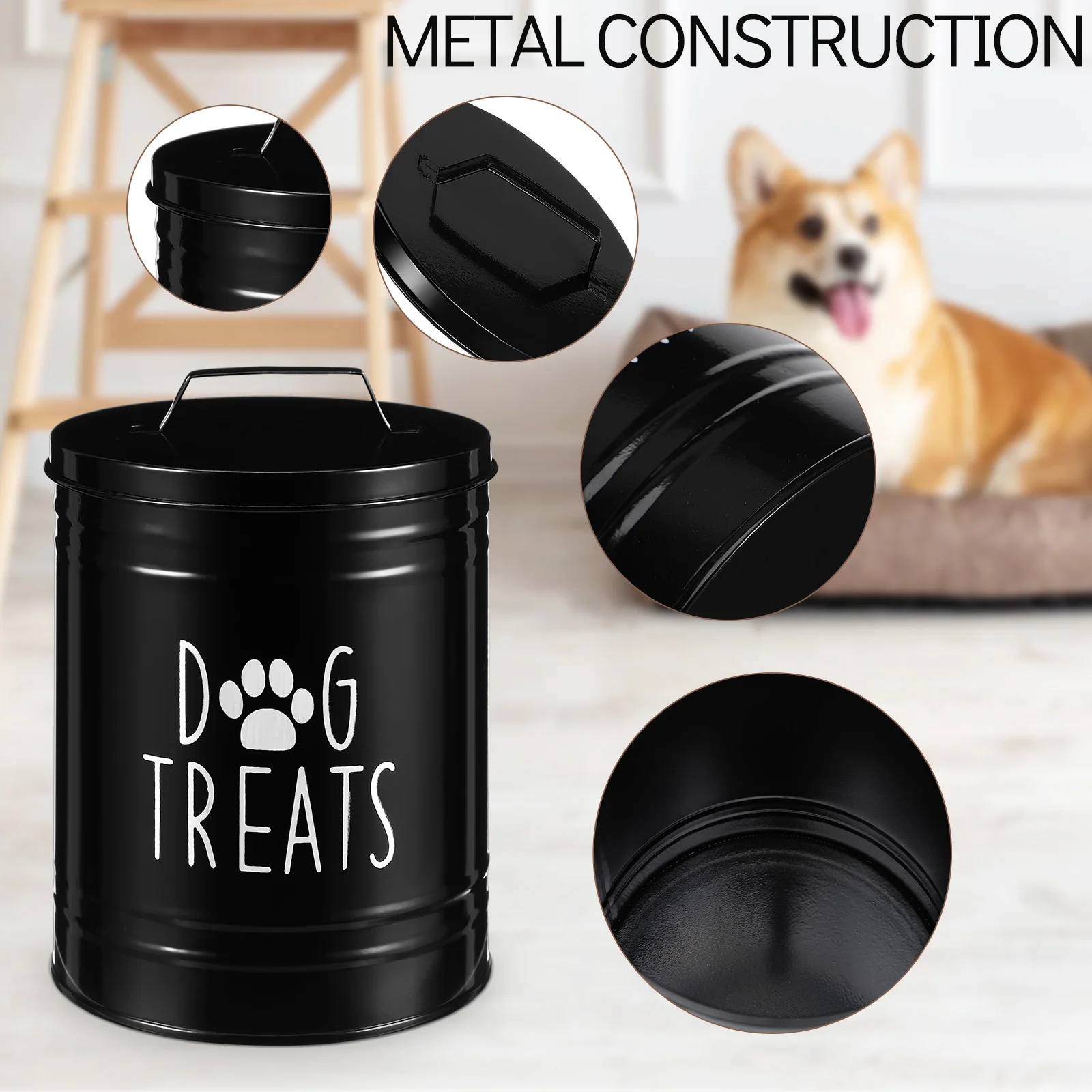 

Dog Treat Jar Airtight Dog Food Storage Container with Lid Air Sealed Dog Food Storage Tank Kitchen Counter Bin pet Food supply