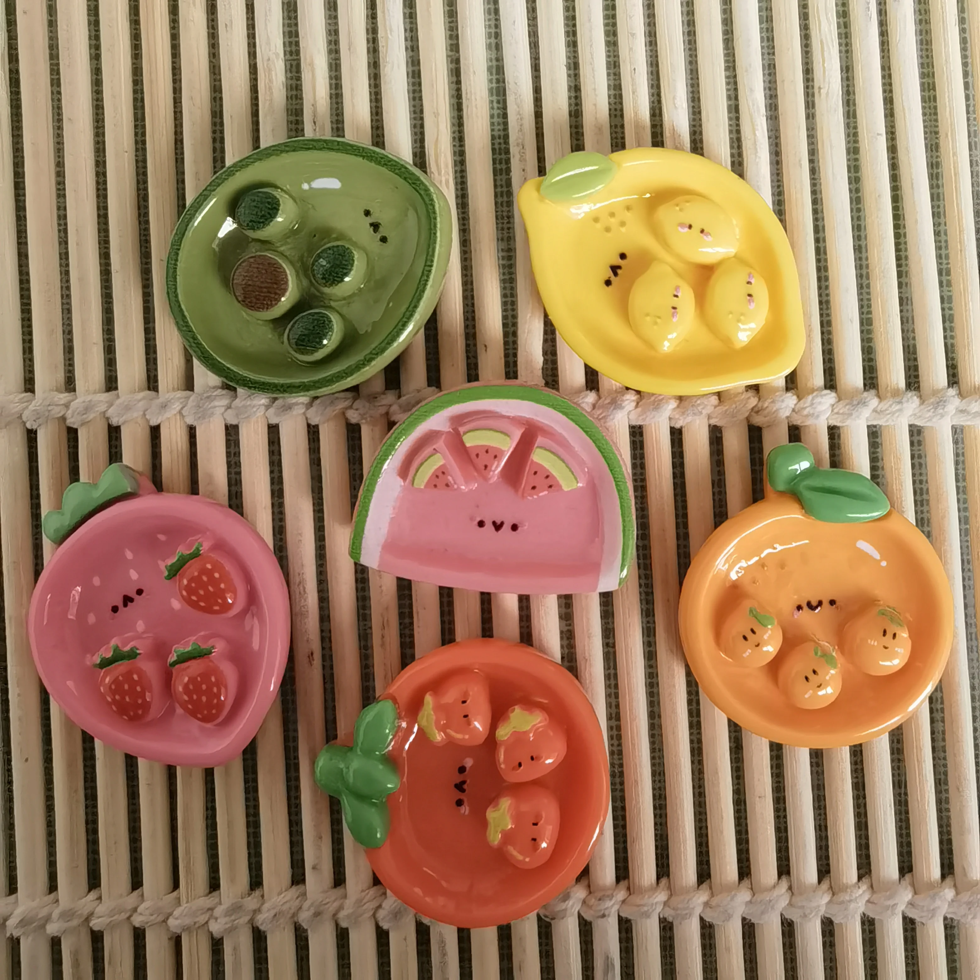 Cute Watermelon Cherry Lemon Fruit Plate Resin Flat Back Cabochon Scrapbooking DIY Jewelry Crafts Accessories