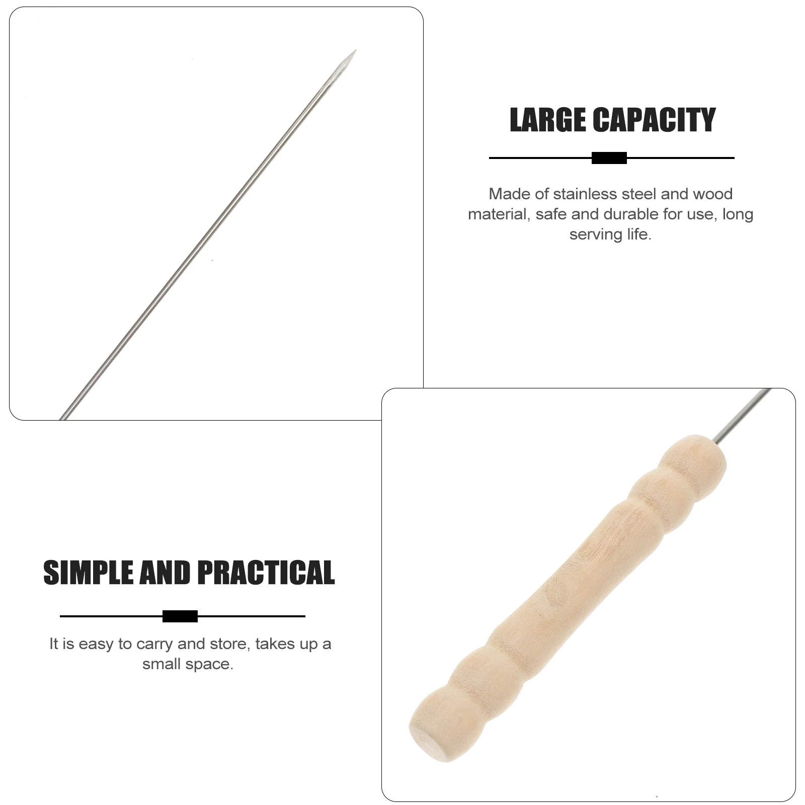 

10Pcs Stainless Steel Bbq Skewers for Bonfire Grill Safe Durable Easy Carry for Outdoor Activities Bbq Skewer Grilling Skewer