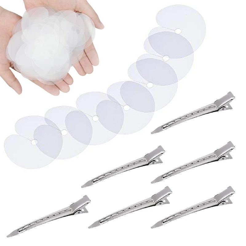 150pcs Hair Extension Heat Fusion Protector Shield Template Disk Scalp Protector For Salon 6pcs Hair Clips