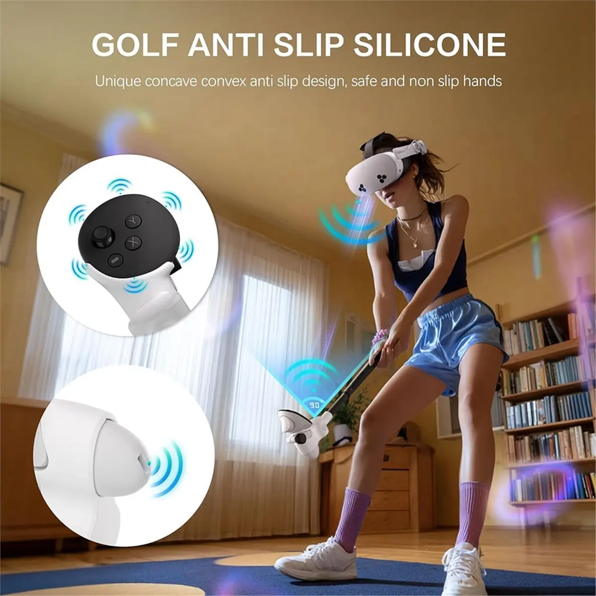 

Насадка для гольф-контроллеров 3/3S (левая и правая), VR-рукоятка для гольфа с нескользящим покрытием, аксессуар для гольф-симулятора