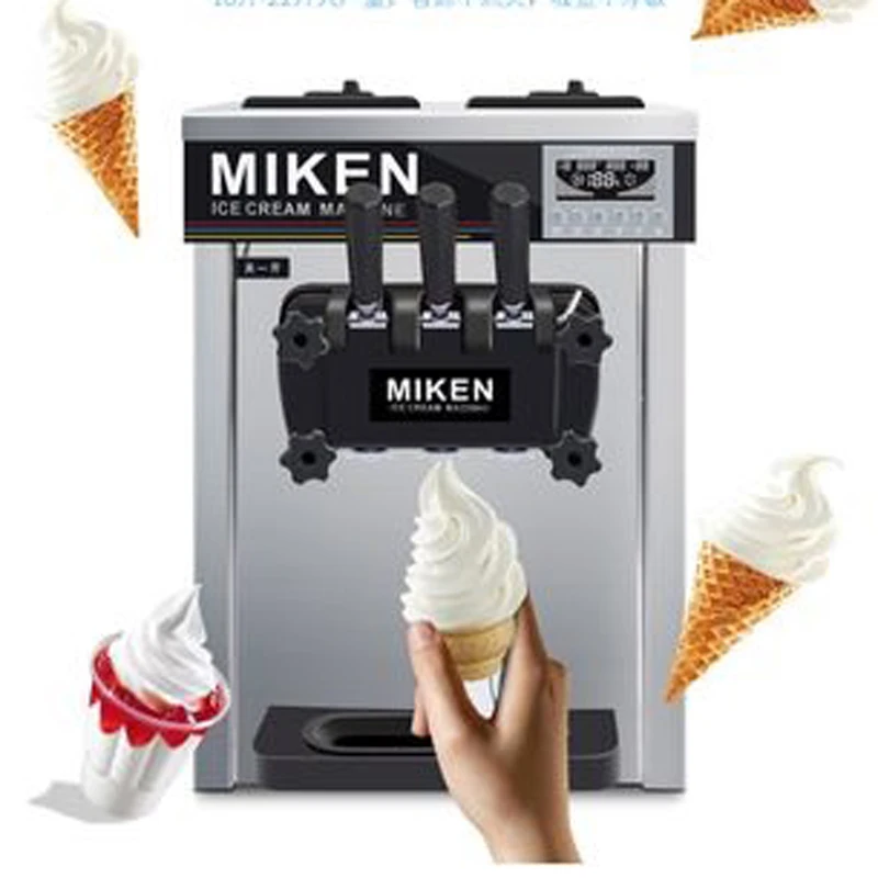 

Desktop Soft Ice Cream Machine With 3 Different Flavors Fruit Freezer Hard Mixing Ice Cream Making Machine