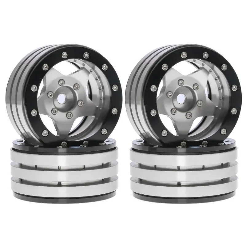 RC 1.9'' Metal Beadlock Wheels for Axial SCX10 TRX4  Redcat - Tornado Hole Rims, Off-Road Crawler, Durable Alloy RC Upgrade