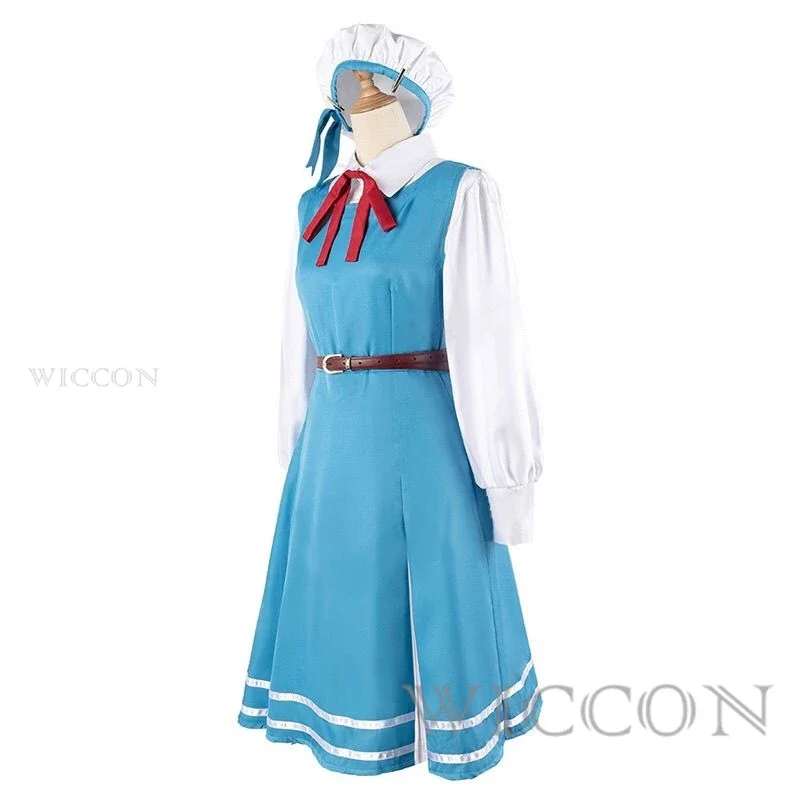 Costume Cosplay de Mahou Shoujo Ni Akogarete Mor37Korisu pour Fille, Robe Lolita Bleue Alice, Perruque Longue Or Clair, J'Admire Magique