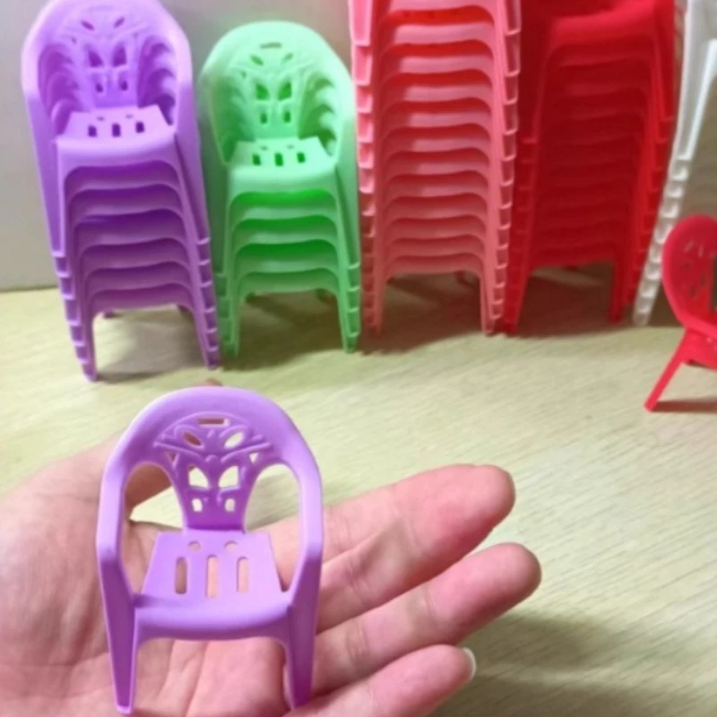 Mini Backed Chair Set| 6 Colors,Ideal for Crafts,Tea Parties,Home Decor &Model Display,For Dollhouses Decor,Decorative Figurines