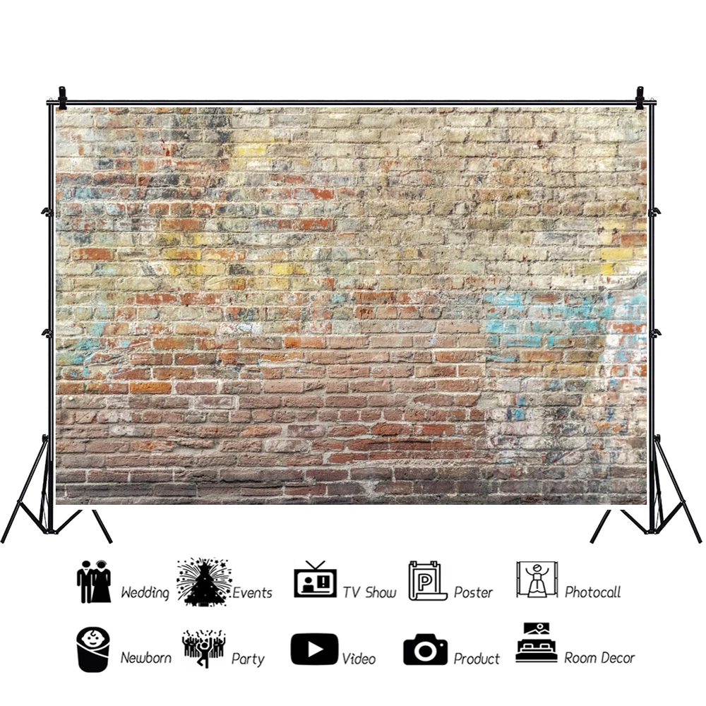 Laeacco Vintage Đỏ Gạch Tường Nhiếp Ảnh Backdrop Sinh Nhật Cho Bé DỰ TIỆC CƯỚI Nhà Trang Trí Nội Thất Chân Dung Ảnh Nền