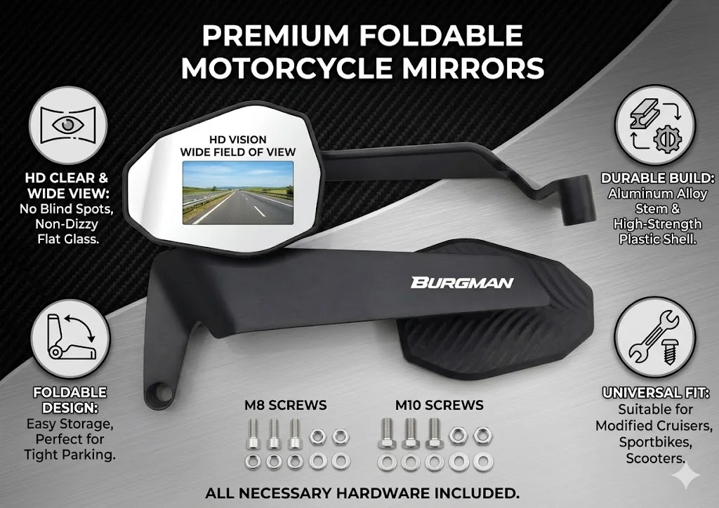 

Modified Wind Wing Motorcycle Side Rearview Mirrors Accessorie For SUZUKI BURGMAN AN125 AN250 AN400 AN650 AN 650 400 650 2018