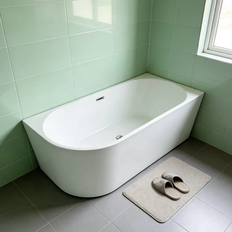 

Acrylic freestanding rectangular bathtub high-quality acrylic deepened bathtub