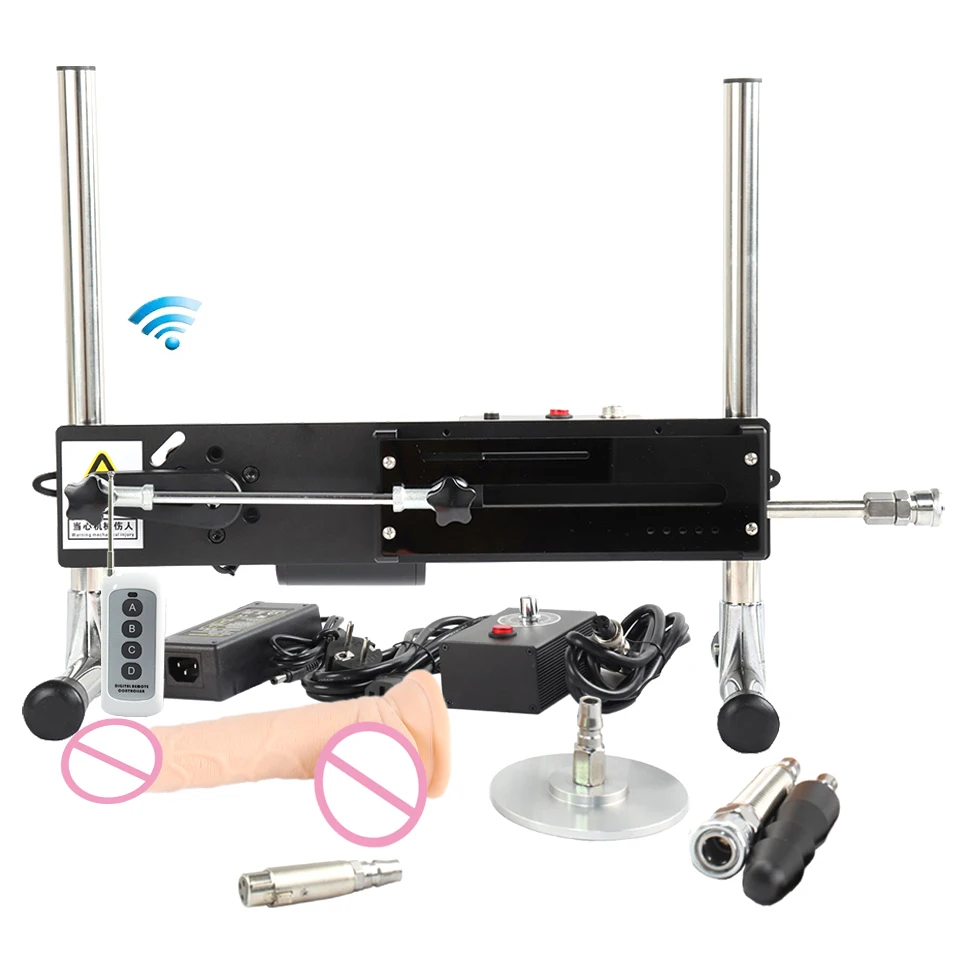 F6 120W sex machine, wired/wireless dual pole travel 3cm-15cm adjustable telescopic length, with Dildo attachment, suitable for both women and men